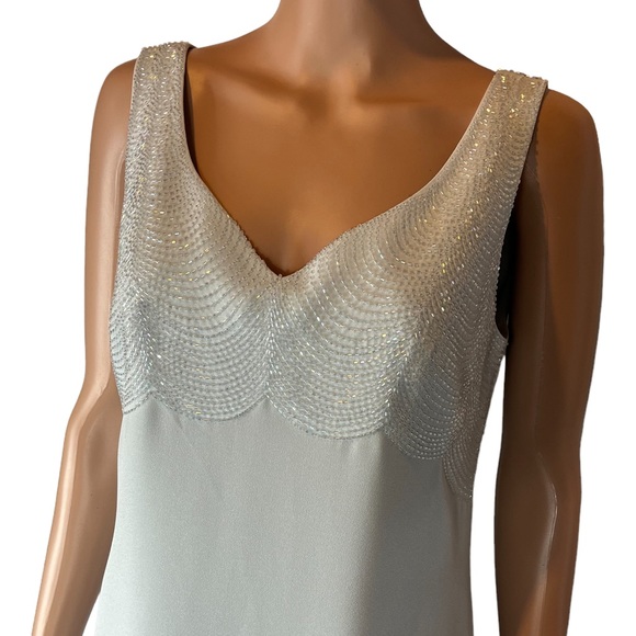 Daymor Couture Beaded-Breast Sleeveless Floor-Length Dress, Blue-Gray |8 - Picture 13 of 16